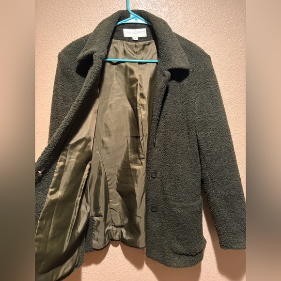 Sandro Women's Dark Green Teddy Jacket Size M - Picture 3 of 6